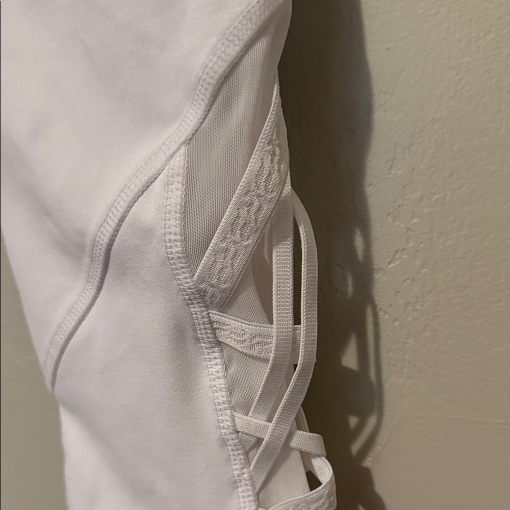 Fabletics White Leggings with Side Cross Details - Picture 5 of 11